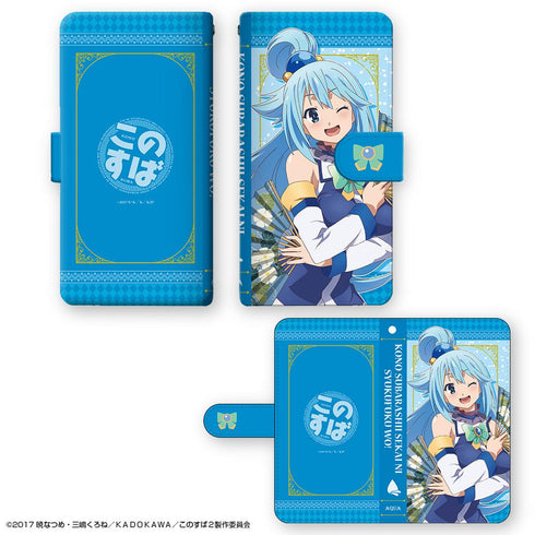 『この素晴らしい世界に祝福を!2』ブックスタイルスマホケース Lサイズ Ver.2 デザイン01(アクア)【202501再販】